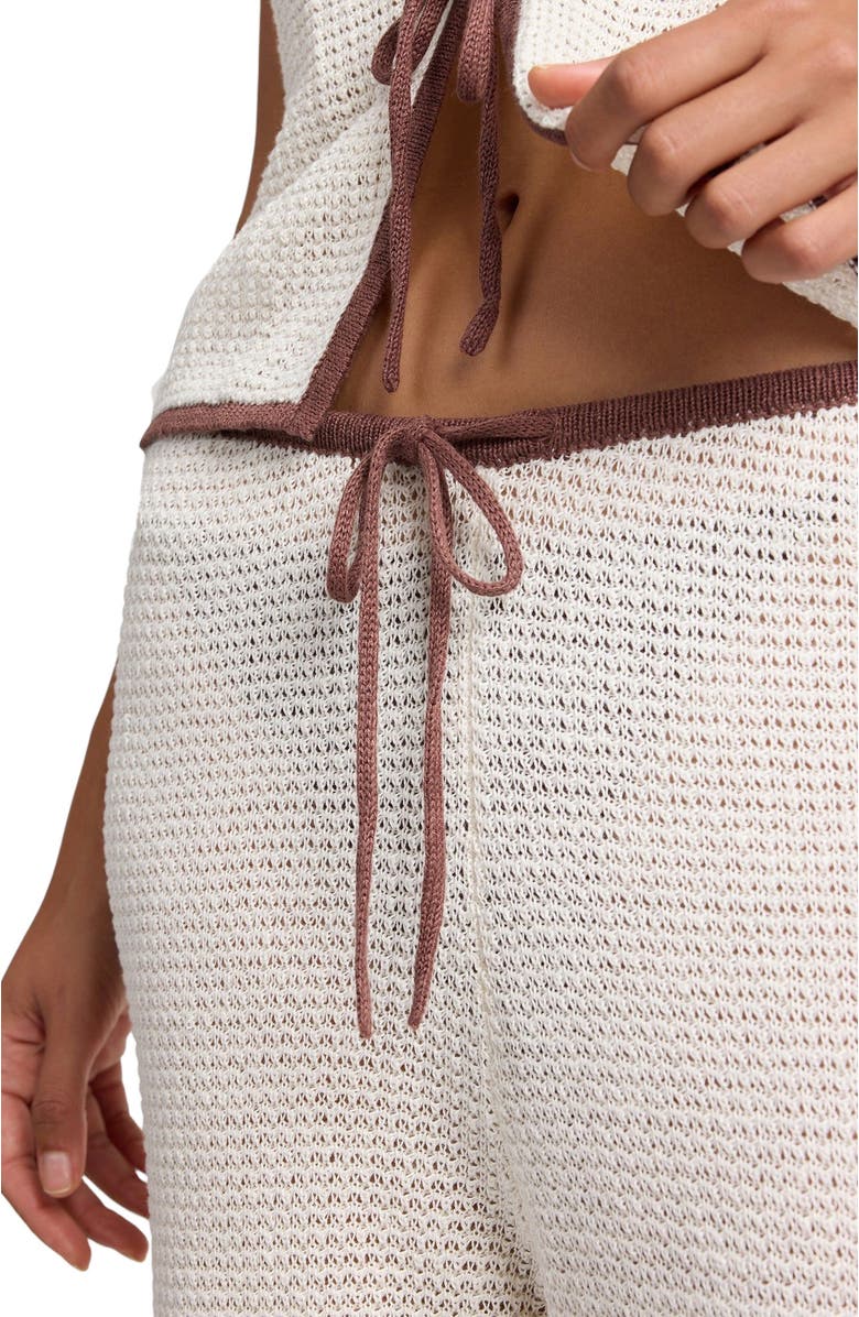Onia Linen Knit Drawstring Pant, Alternate, color, Egret/Cppuccino