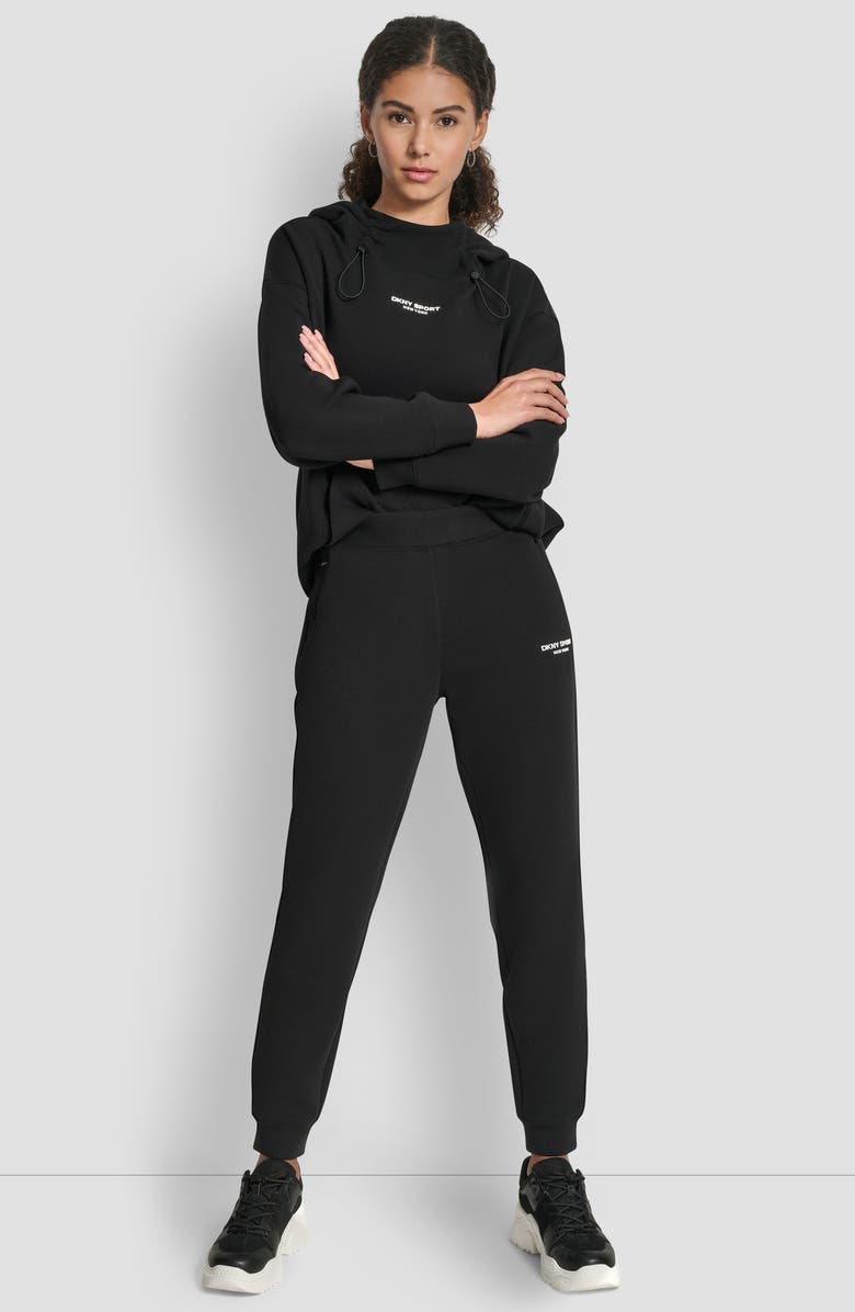 DKNY Cotton Blend Joggers, Alternate, color, Black