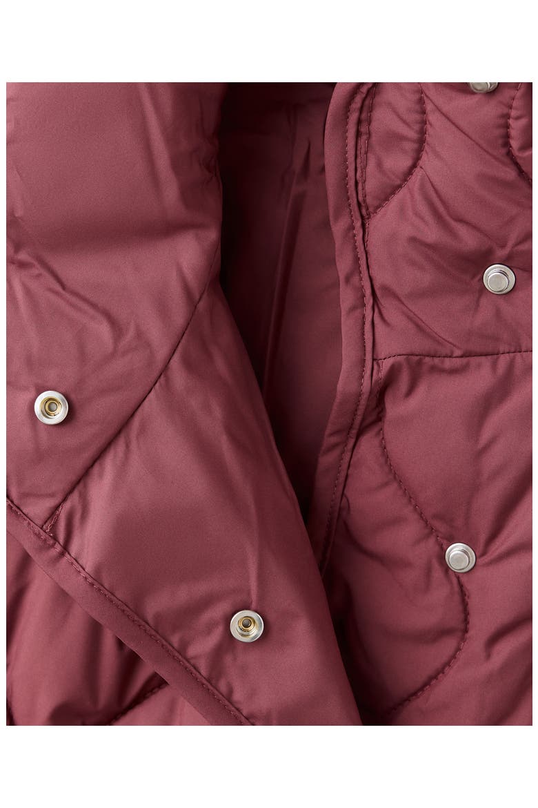 Quilted Anorak with Detachable Scarf, Alternate, color, MAROON
