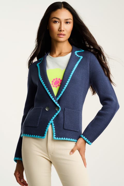 Stitchy Knit Blazer