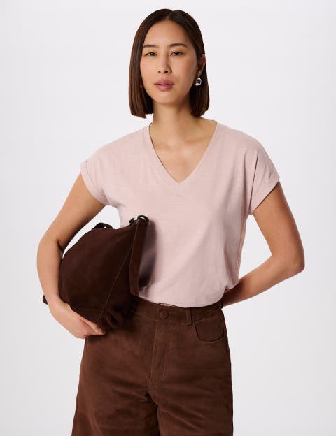 Willa V-Neck Cap Sleeve T-Shirt