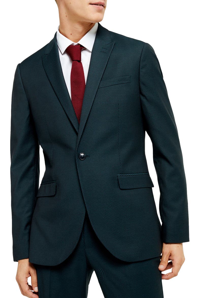 Maverick Skinny Fit Suit Jacket, Main, color, BLUE