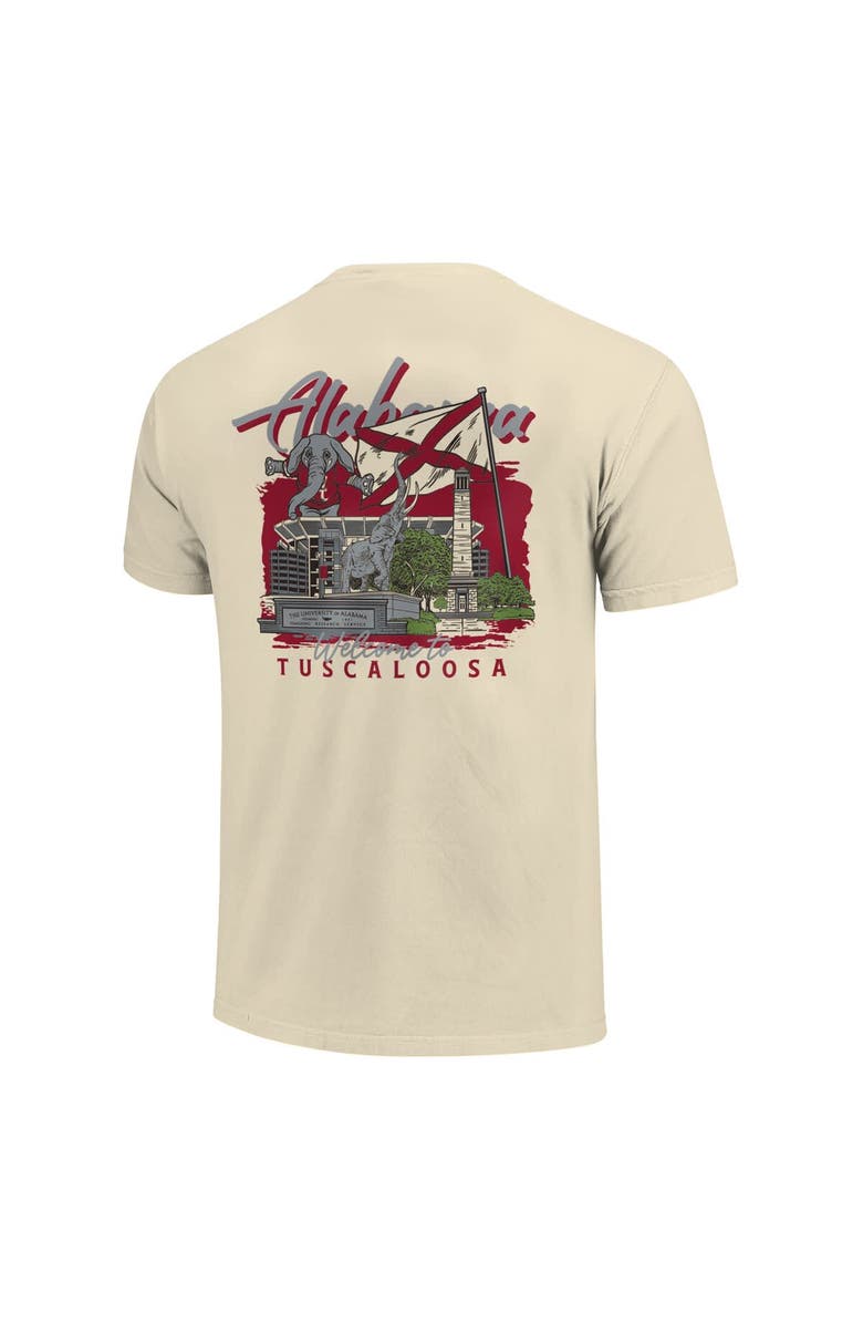 IMAGE ONE Men's Image One Natural Alabama Crimson Tide Comfort Colors Hand-Drawn Campus Stack T-Shirt, Alternate, color, Natural