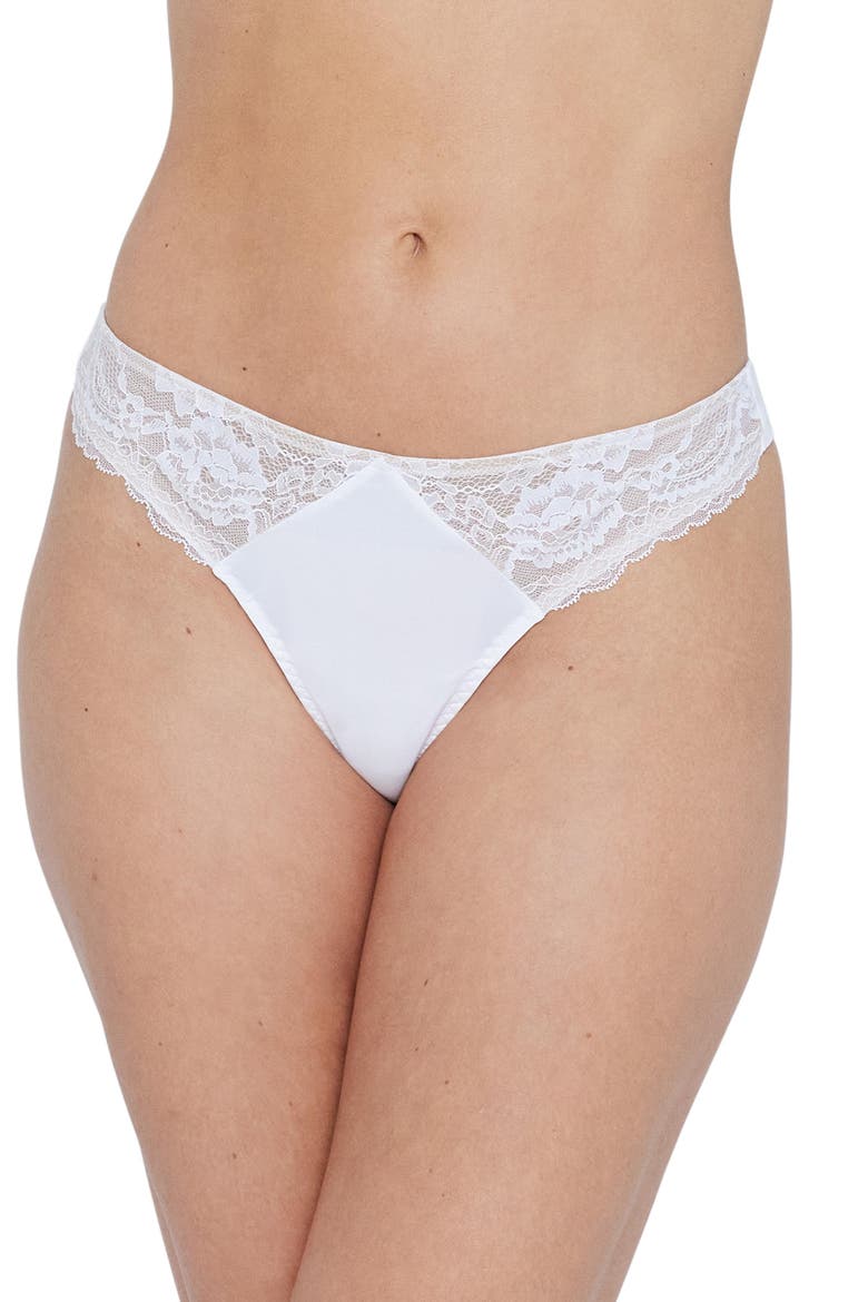 Minx Lace Thong 2-Pack, Alternate, color, Cashmere Blush/White Nylon
