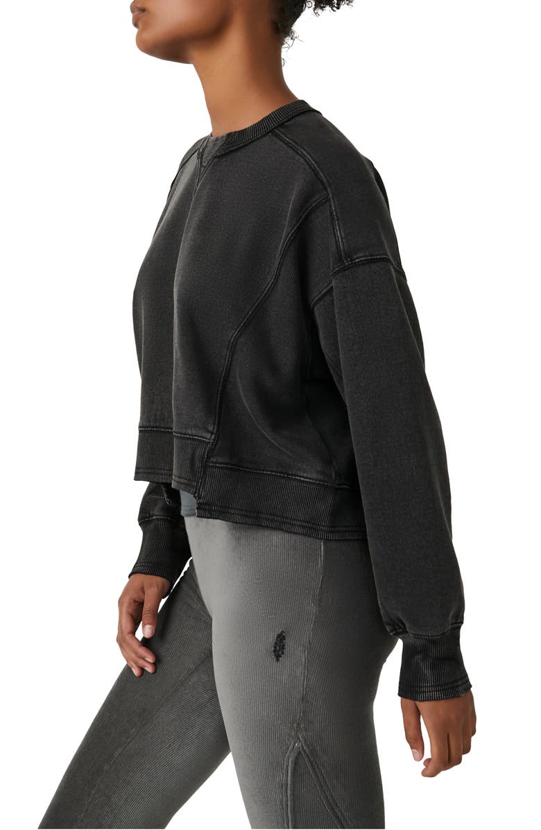 Free People FP Movement Intercept Cotton Blend Sweatshirt, Alternate, color, Black