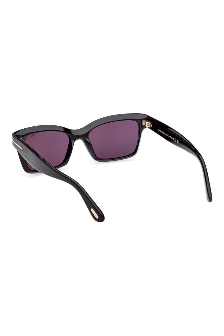 Mikel 54mm Square Sunglasses, Alternate, color, SHINY BLACK / SMOKE