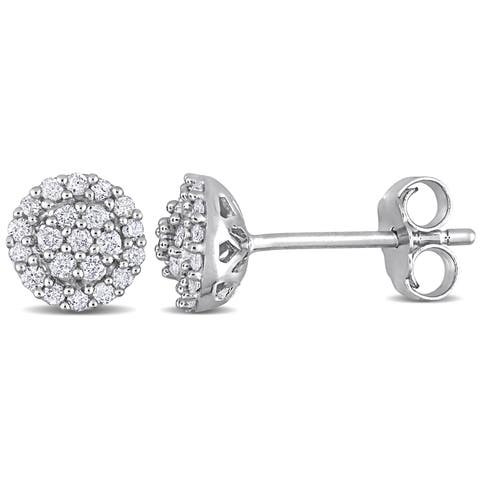 Diamond Cluster Halo Earrings