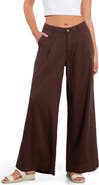HINT OF BLU Chill Pleated Mid Rise Wide Leg Jeans