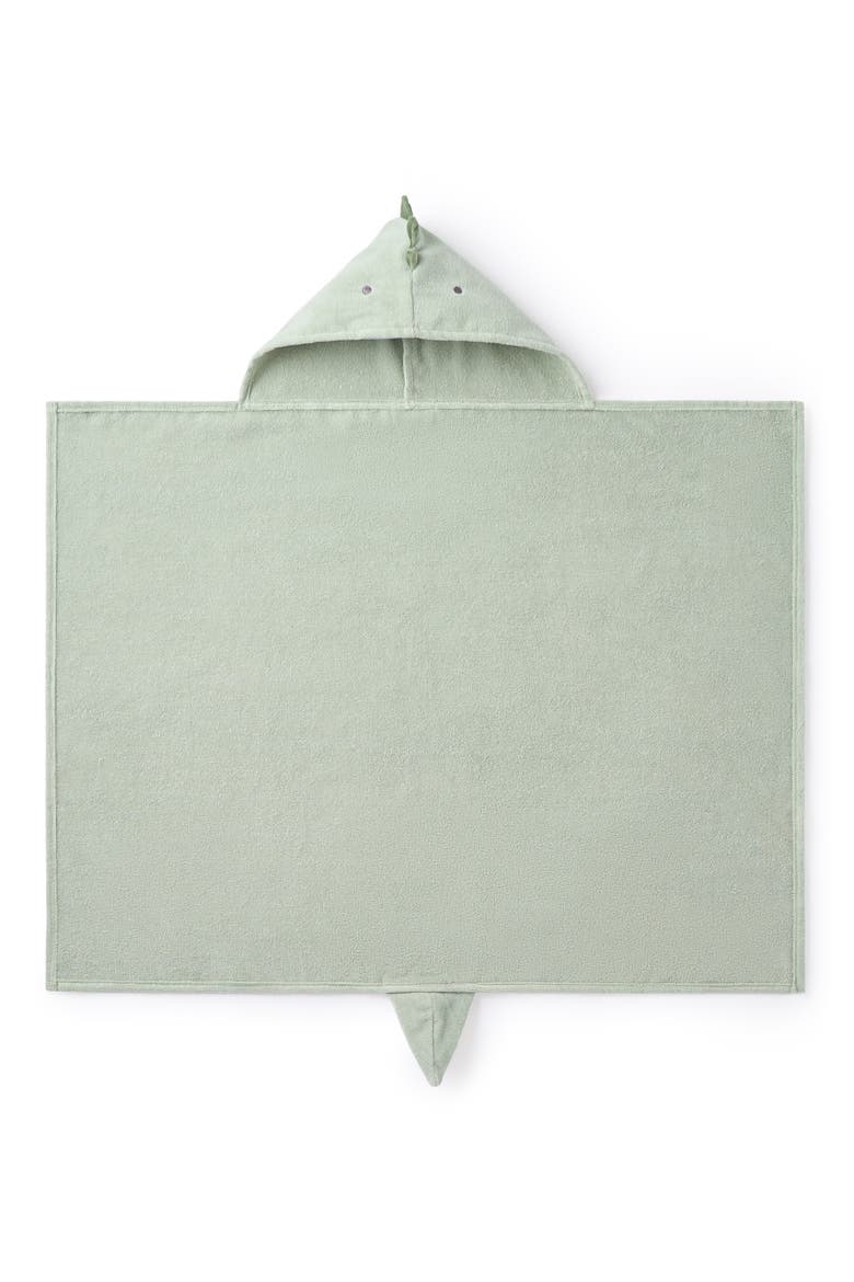 Terry Velour Hooded Dinosaur Towel, Main, color, SAGE GREEN