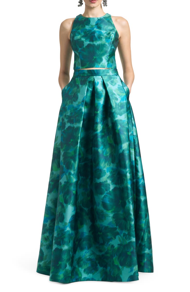 Sachin & Babi Watercolor Floral Print Maxi Skirt, Alternate, color, 