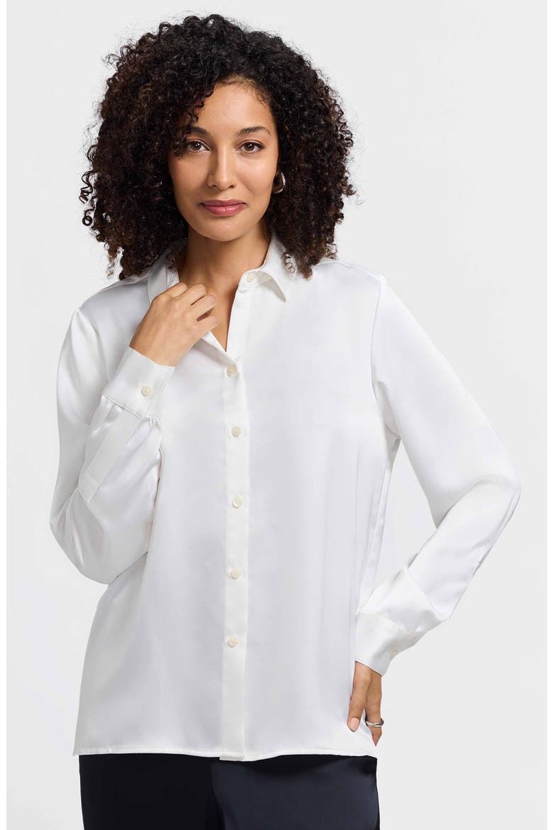 Bianca Satin Shirt, Alternate, color, ECRU