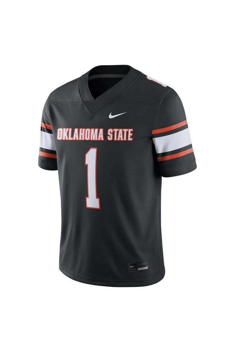 Men's Nike #1 Black Oklahoma State Cowboys Game Jersey, Alternate, color, Black
