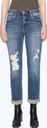 Bayeas High Waist Rolled Cuff Straight Leg Jeans