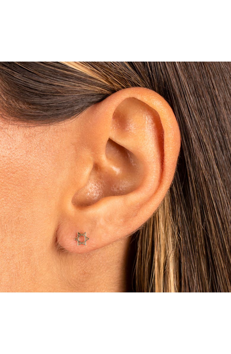 BY ADINA EDEN Solid Mini Star of David Stud Earring 14K, Alternate, color, 14K Gold