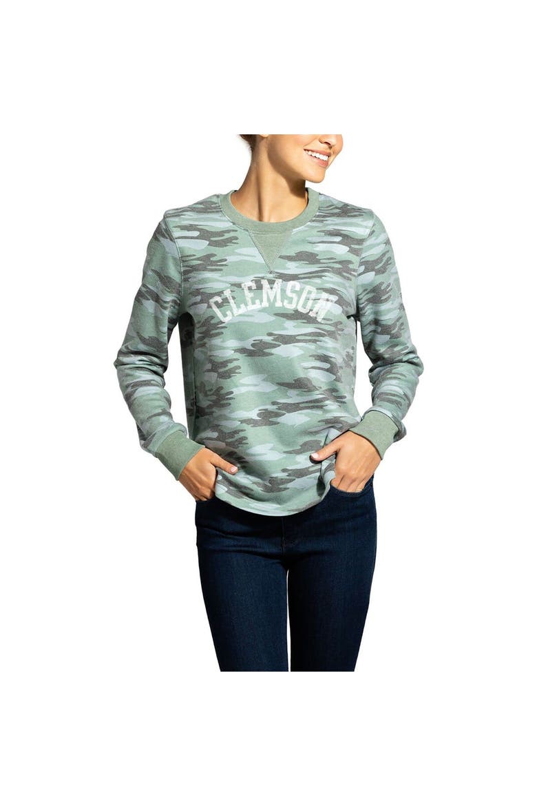 Women's Camo Clemson Tigers Comfy Pullover Sweatshirt, Alternate, color, Camo