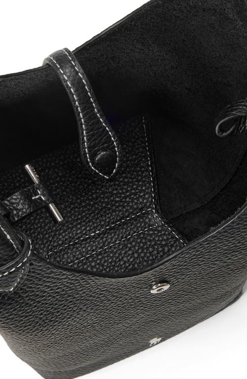 Polo Ralph Lauren Shiny Drum Pebble Leather Crossbody Bag In Black