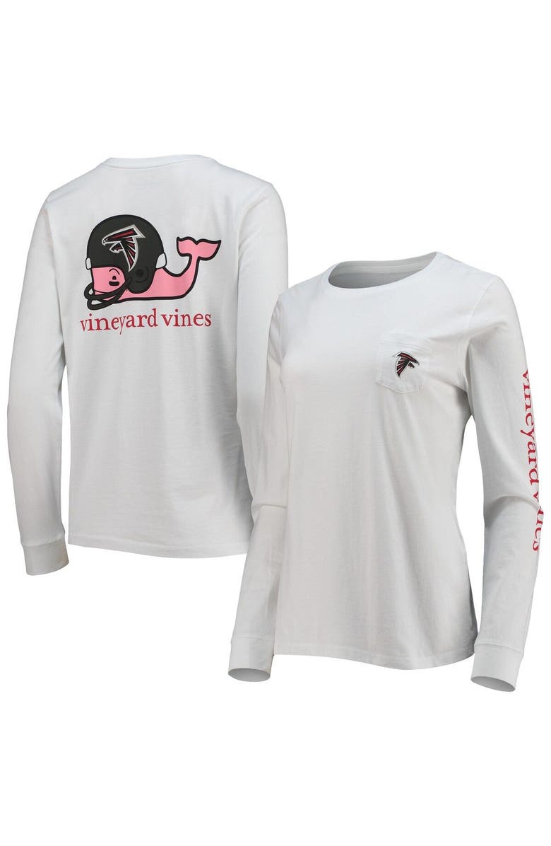 vineyard vines Women's Vineyard Vines White Atlanta Falcons Helmet Long Sleeve T-Shirt, Main, color, White