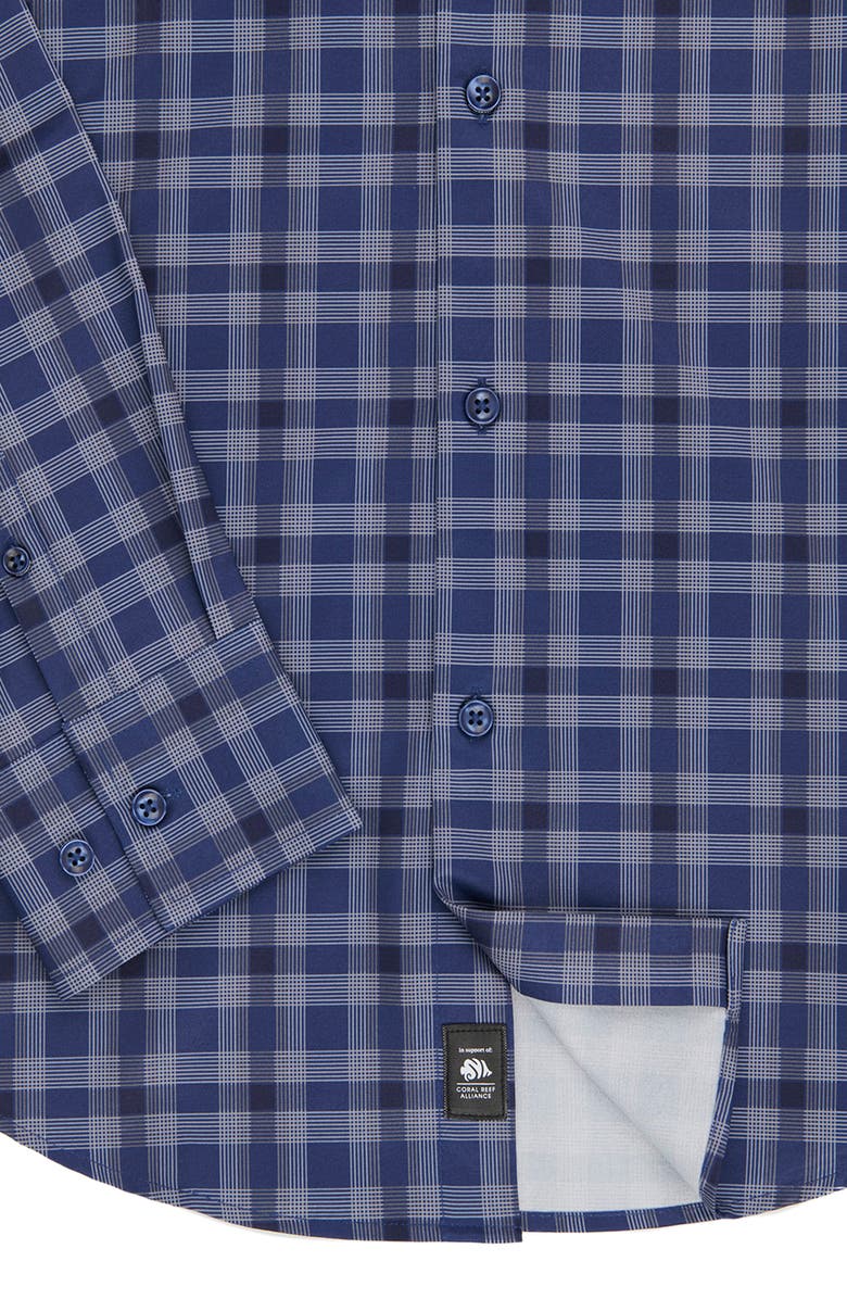 Brooklyn Brigade Trim Fit Wrinkle Resistant Line Check Cool Tech Dress Shirt, Alternate, color, 