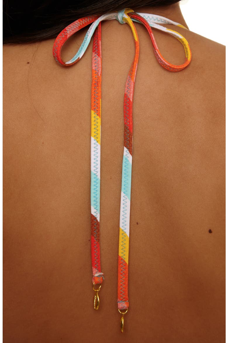 Cyclades Halter Swim Top, Alternate, color, MULTI
