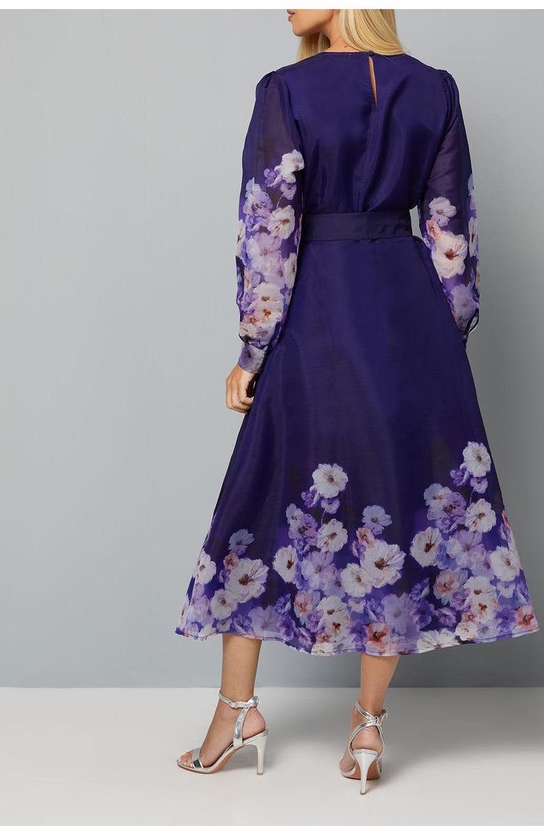Wallis Petite Floral Print Belted Midi Dress, Alternate, color,