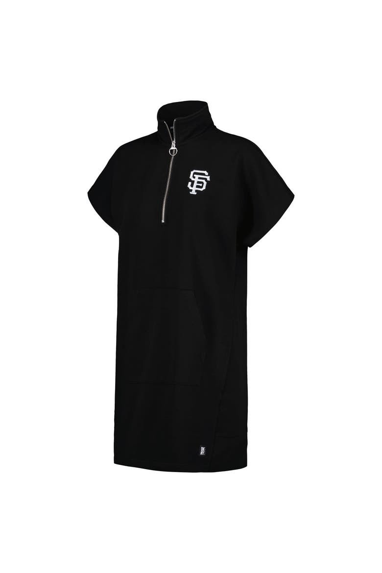 Women's DKNY Sport Black San Francisco Giants Emily Quarter-Zip Sneaker Dress, Alternate, color, Black