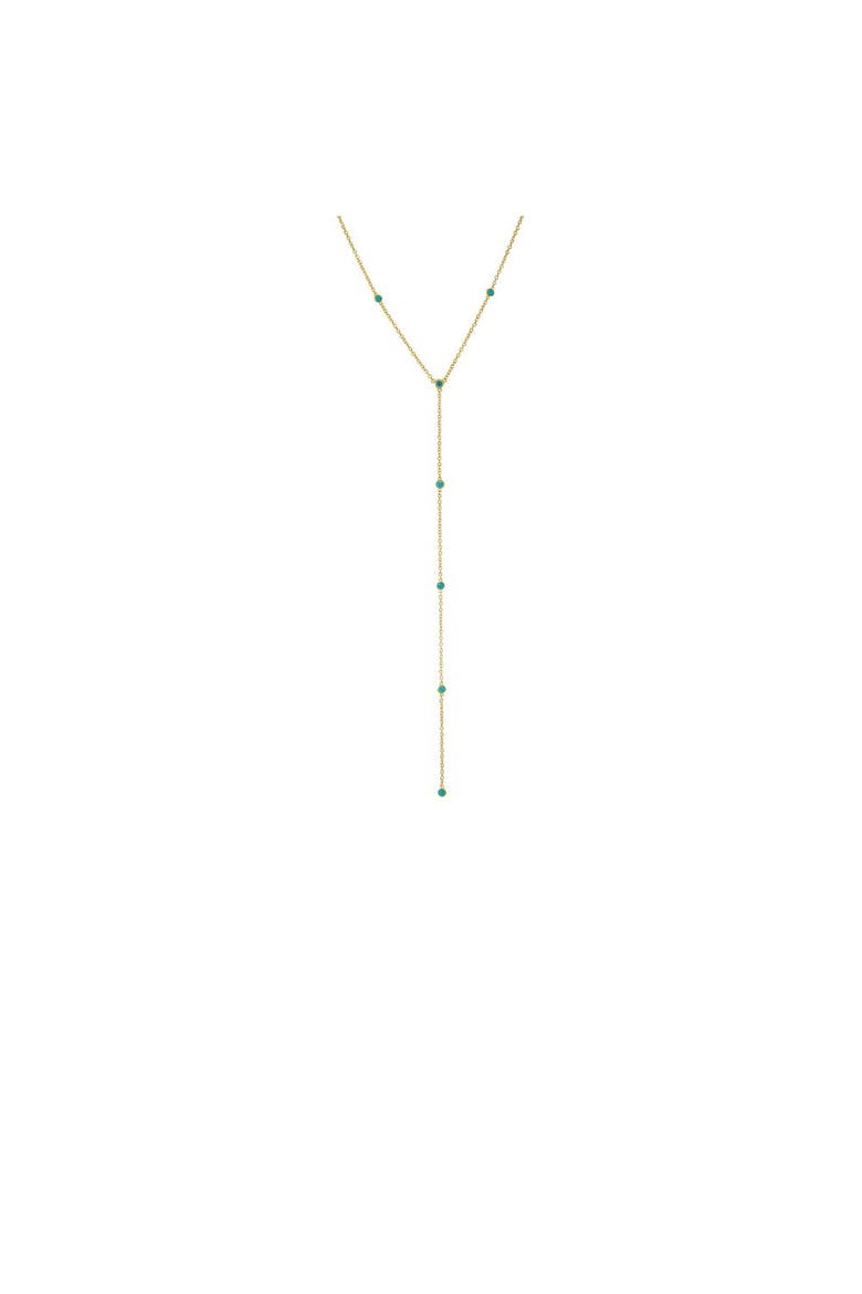 Colored Diamond By The Yard Lariat, Main, color, Turquoise