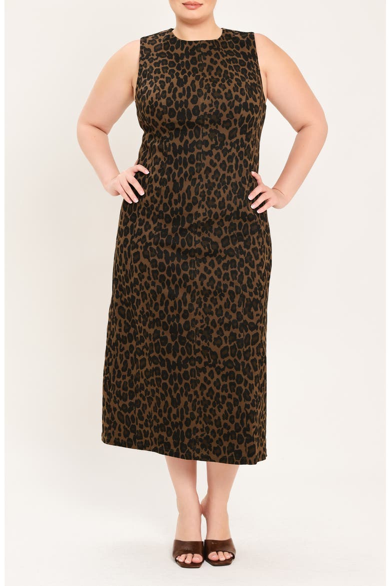 Leopard Midi Dress, Alternate, color, LEOPARD