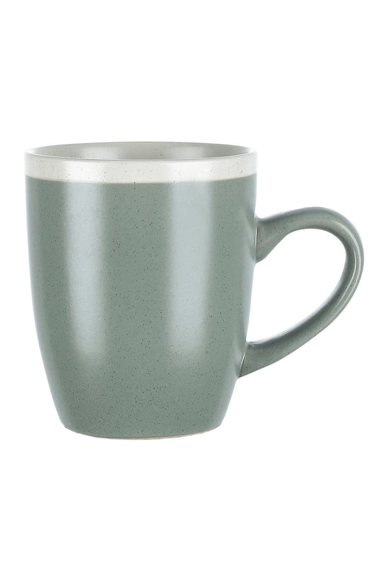 Serenity Stoneware 4-Piece Mug Set, Main, color, Green and Cream