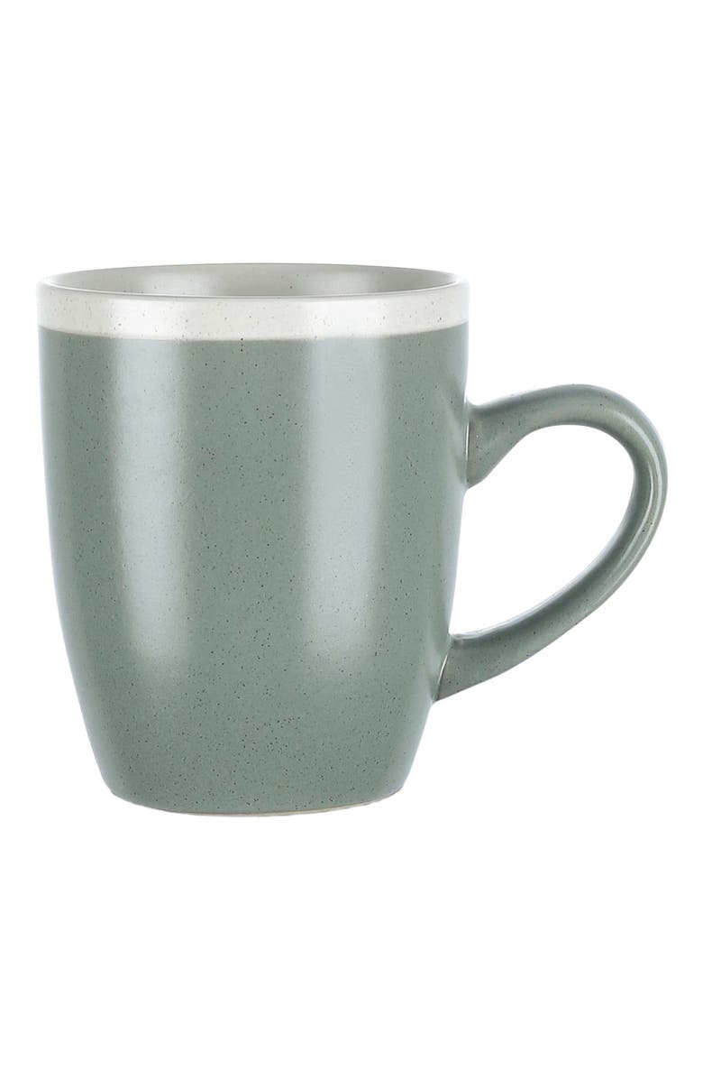 Stone Lain Serenity Stoneware 4-Piece Mug Set, Main, color, Green And Cream