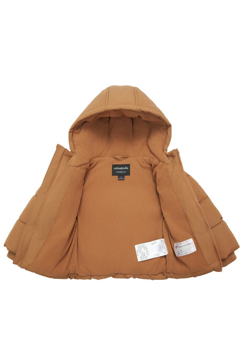 Kids' Fleece Lined Cloud Hooded Jacket, Alternate, color, Warm tan