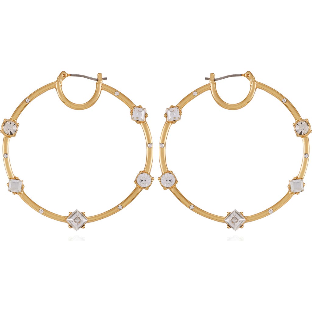 Vince Camuto Crystal Hoop Earrings In Goldtone Crystal