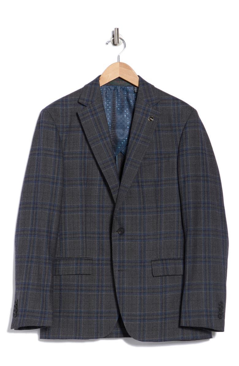 No Ordinary Joe by Ted Baker Jake Check Wool Sport Coat, Alternate, color, Grey