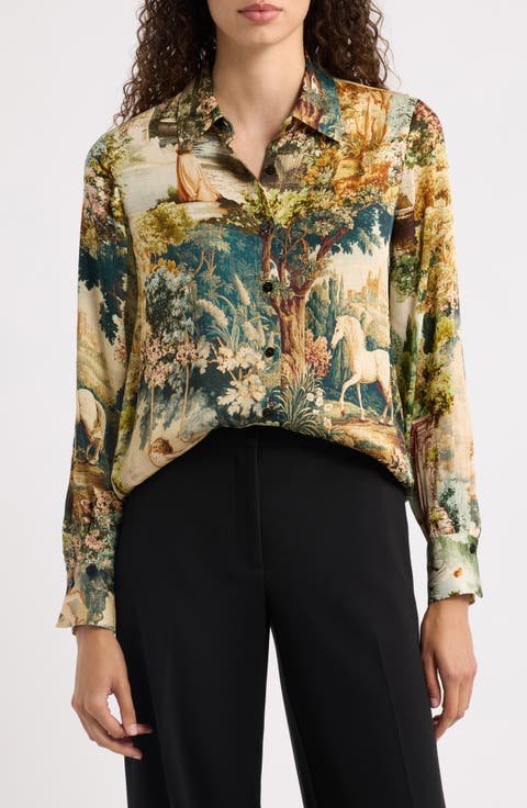 Madeline Printed Silk Blend Shirt