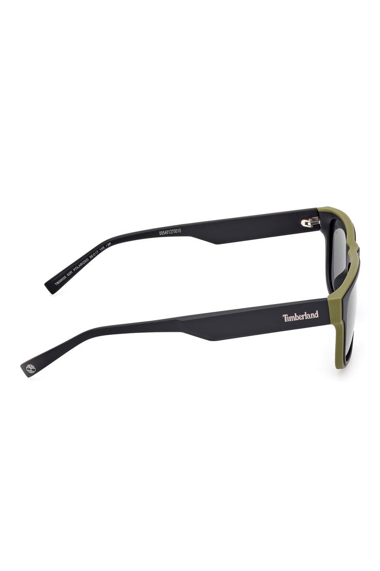 56mm Sunglasses, Alternate, color, MATTE BLACK / GREEN POLARIZED