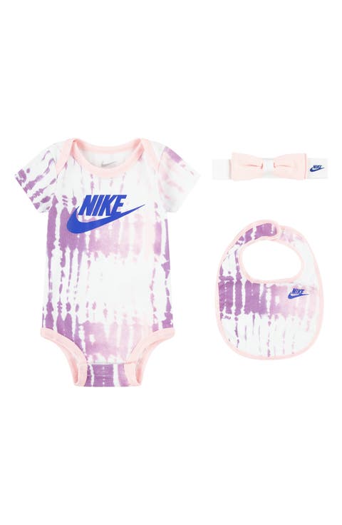 Tie Dye Logo Bodysuit, Headband & Bib Set (Baby)