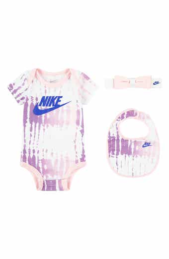 Nike Tie Dye Logo Bodysuit, Headband & Bib Set
