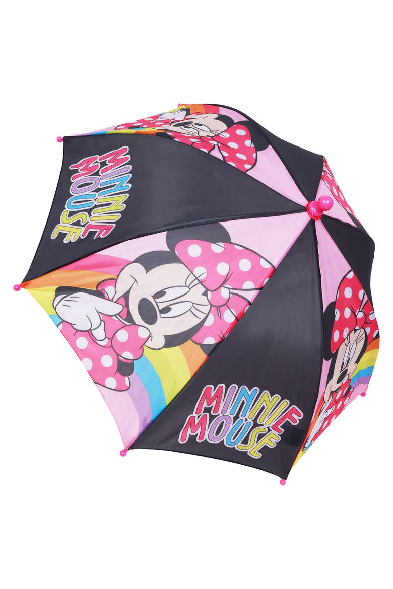 Minnie Mouse Rainbow Kids Umbrella, Alternate, color, BLACK