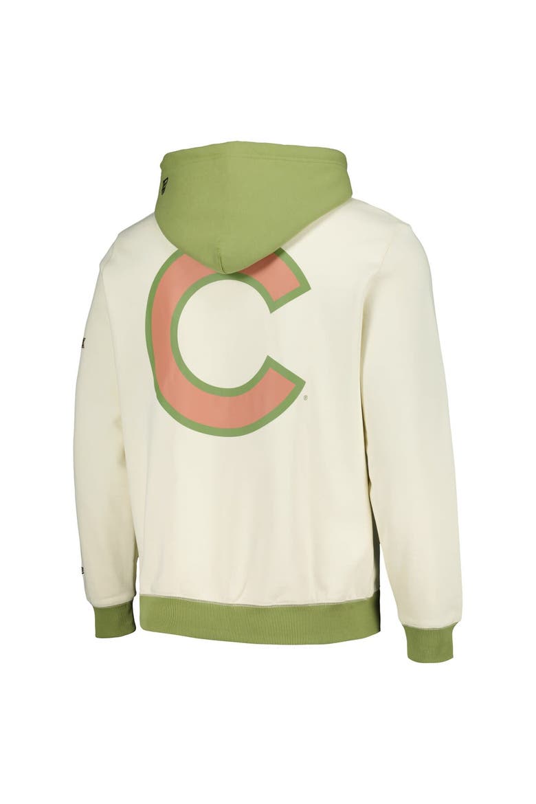 Men's New Era Cream/Green Chicago Cubs Color Pop Pullover Hoodie, Alternate, color, Cream