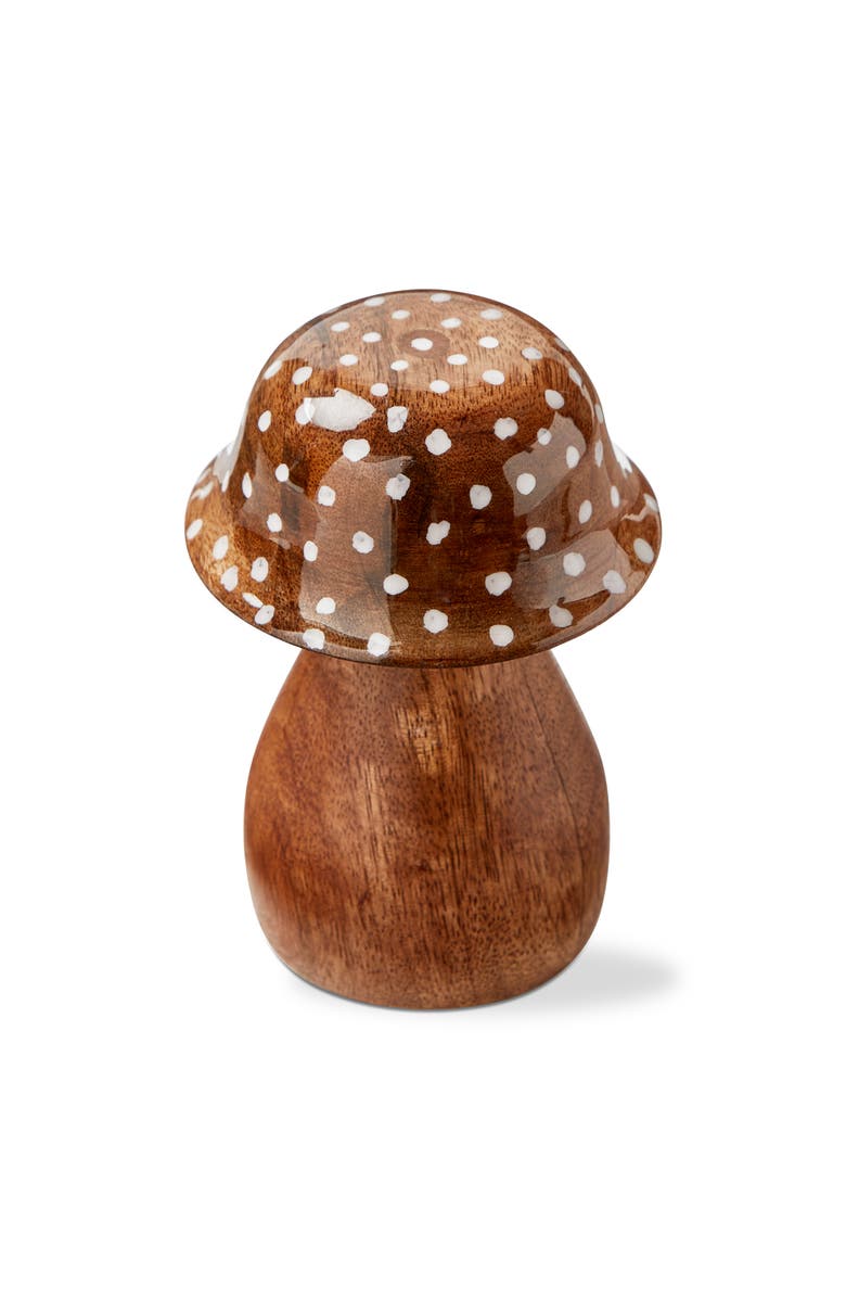 tag Dottie Mushroom Decorative Object Sm Natural Enamel Mango Wood Spring, Main, color, Brown