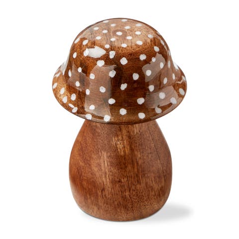 Dottie Mushroom Decorative Object Sm Natural Enamel Mango Wood Spring