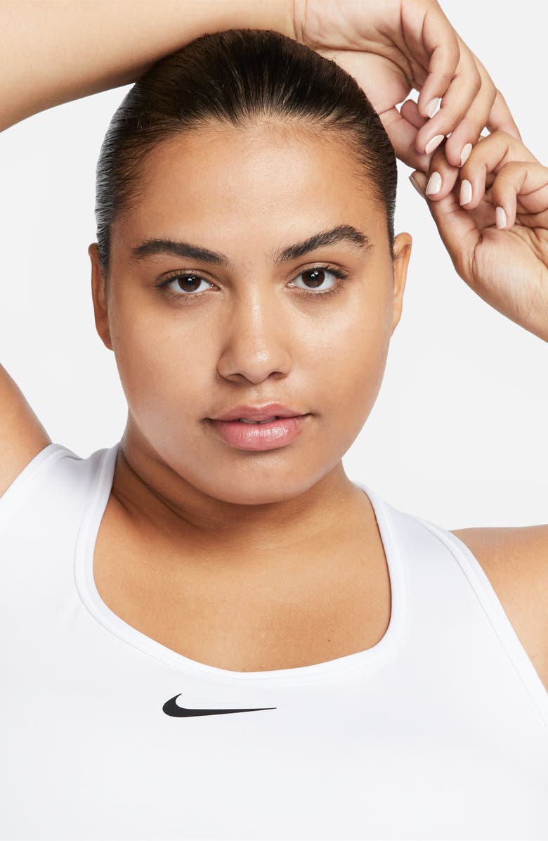 Nike Swoosh Medium Support Sports Bra, Alternate, color, White/ Stone Mauve/ Black