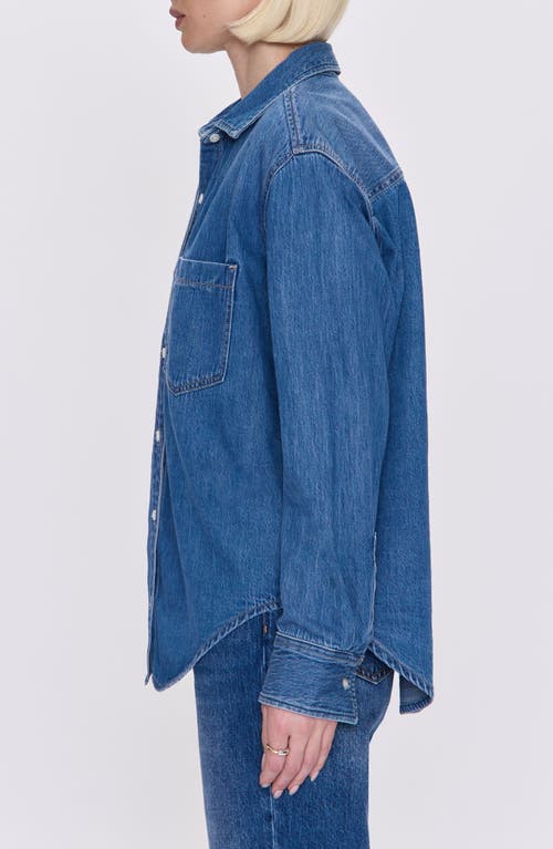 Pistola Elle Denim Mini Shirt Dress In Karat In Blue