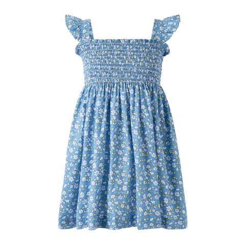Ditsy Daisy Ruched Dress (Toddler, Little Kid, Big Kid)