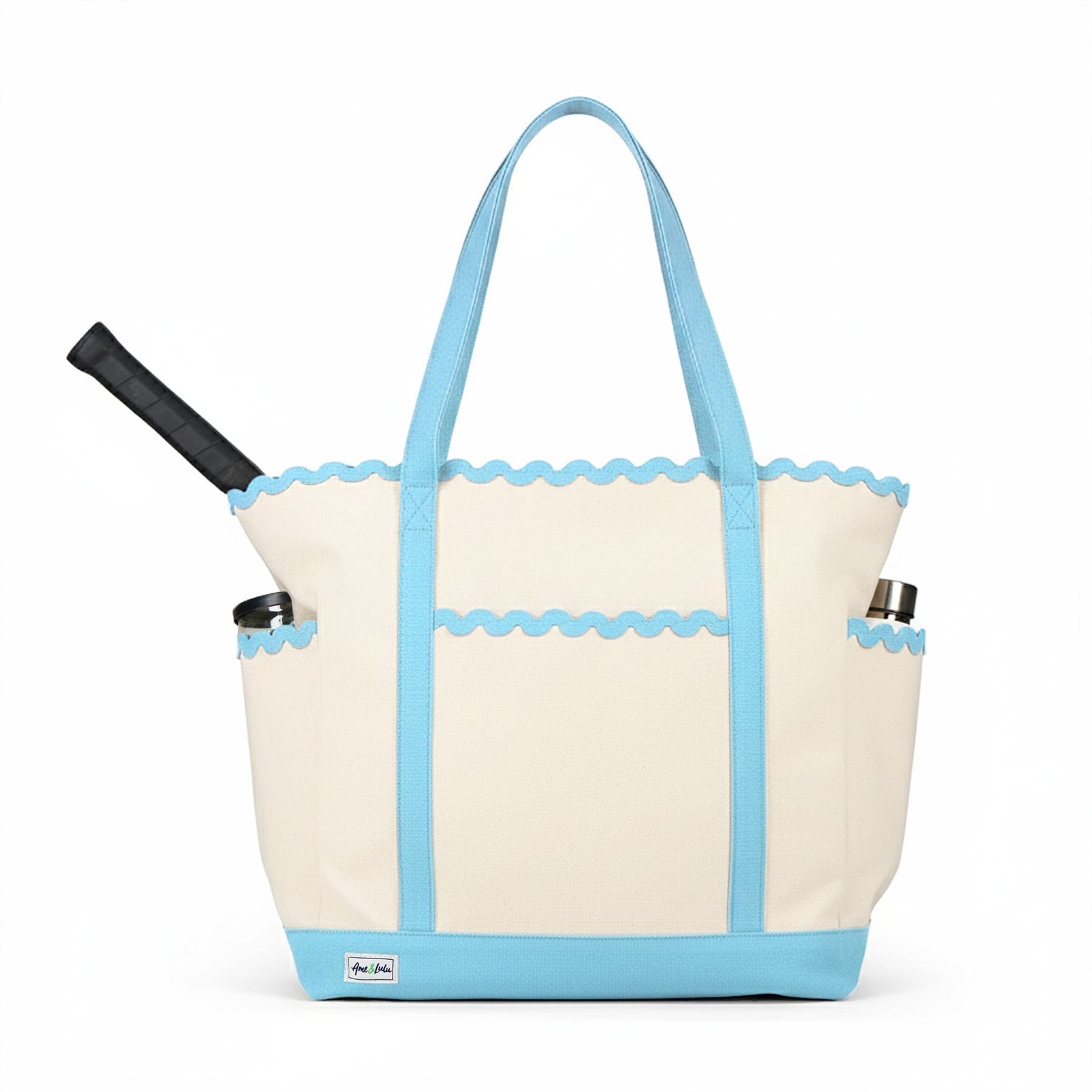 Ame & Lulu Scalloped Tennis Tote, Alternate, color, Navy