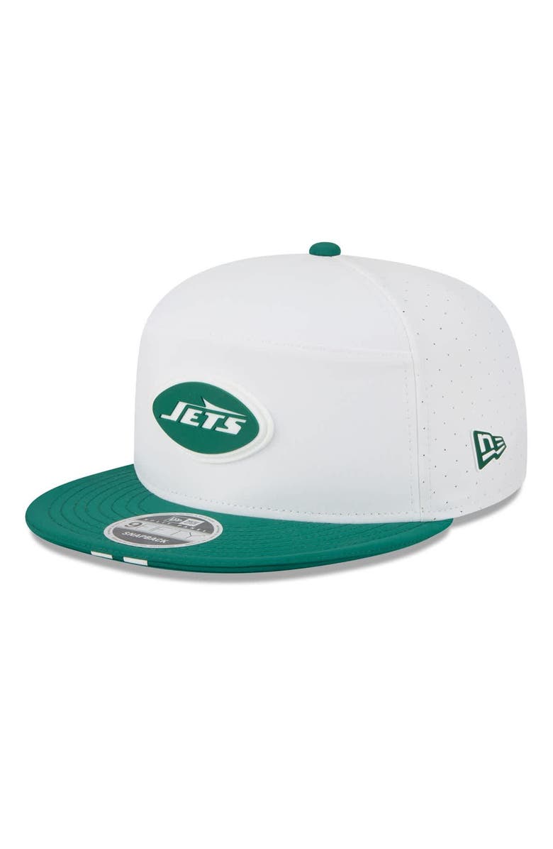 New Era Men's New Era White/Green New York Jets 2025 NFL Training Camp Split Panel 9FIFTY Snapback Hat, Main, color, White