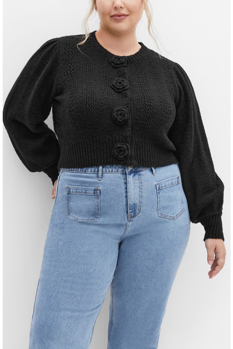 Winnie Crop Cardigan, Main, color, BLACK