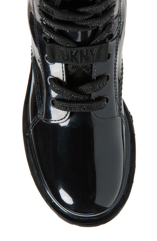 Dkny Tilly Lace-up Rain Boot In Black