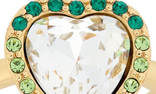 Kurt Geiger London Crystal Heart Halo Cocktail Ring In Multi