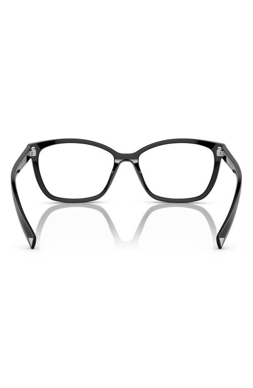 Prada 53mm Rectangular Optical Glasses In Black