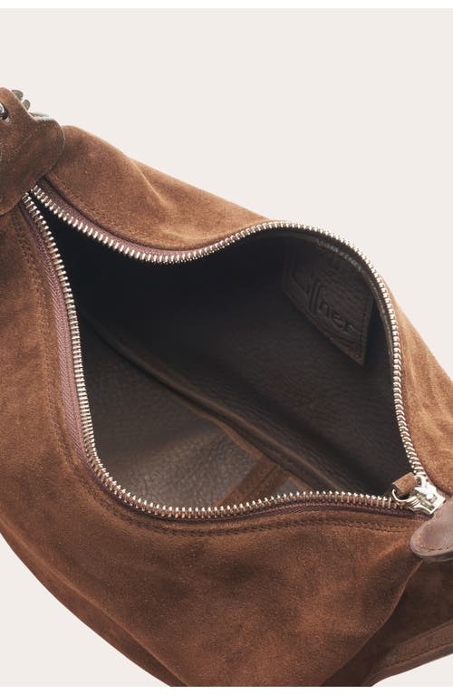 Little Liffner Moon Suede Top Handle Bag In Brown